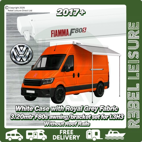 Fiamma f80s 20m white awning - 3.20m,