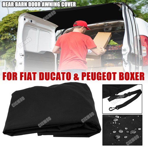 Van rear barn door - van, awning