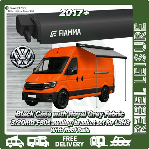 Fiamma f80s 20m - black, awning