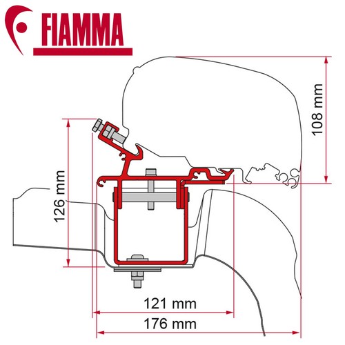 Fiamma awning adapter f65 f80s - adapter, f65/f80s